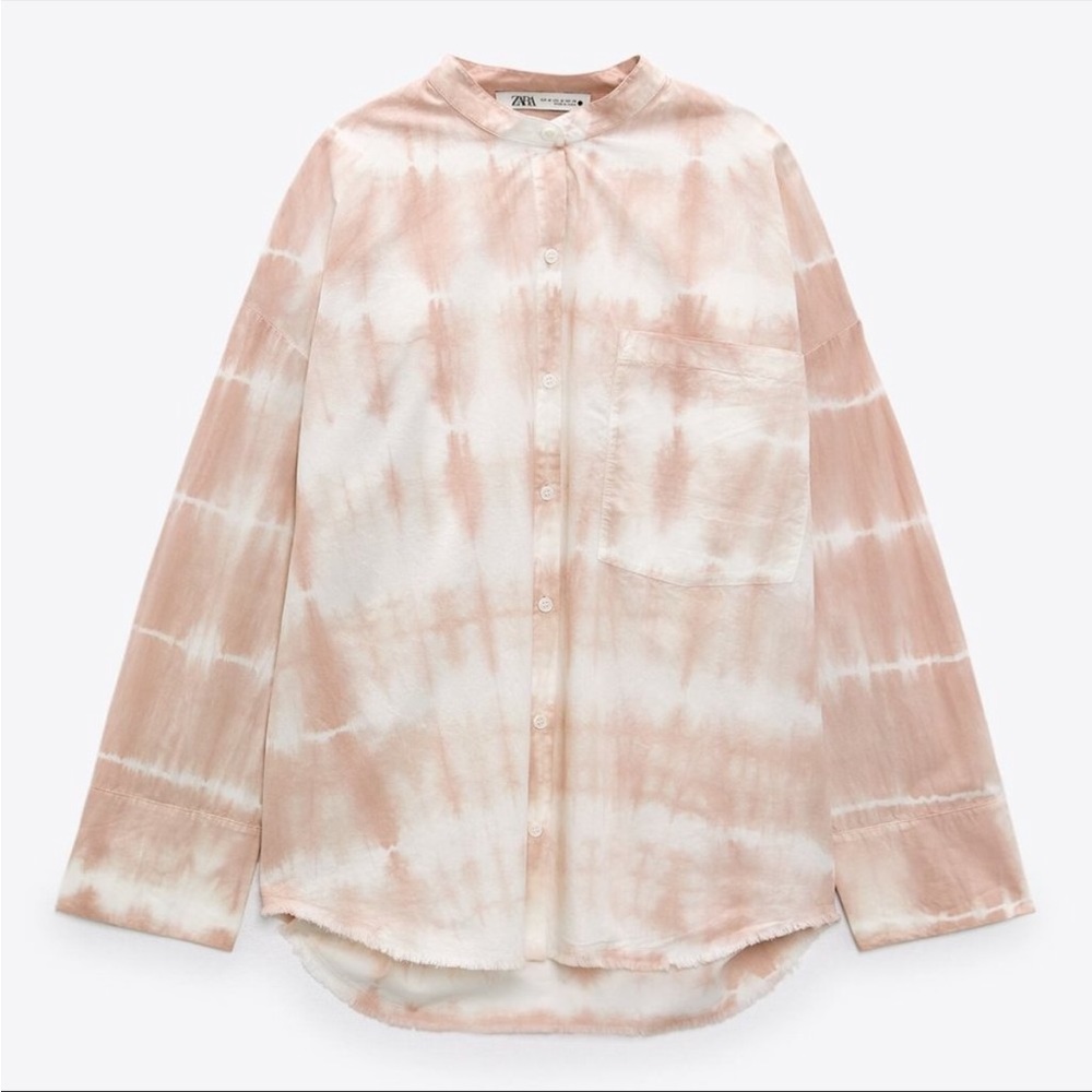 Zara Tie Dye Button Front Shirt NWT